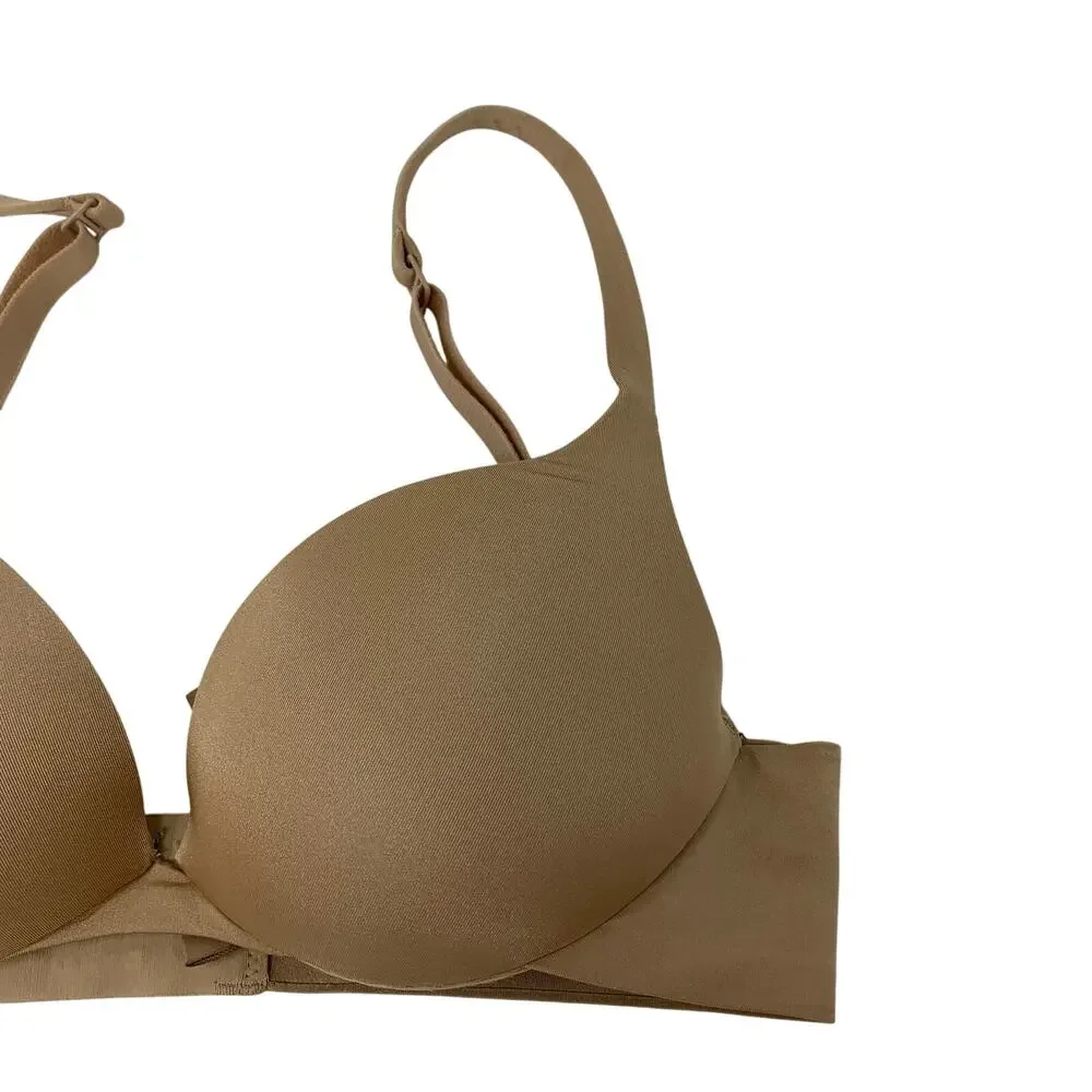 SKIMS Fits Everybody T Shirt Bra Nude Beige 30A Lightly Lined Wireless Look